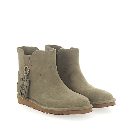 Shop Ugg Ankle Boots Gib Suede Khaki In Green