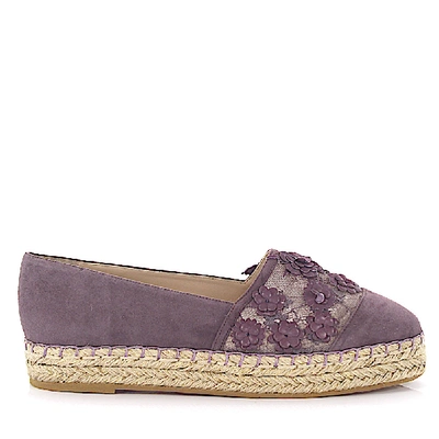 平底凉鞋 花朵图案 淡紫