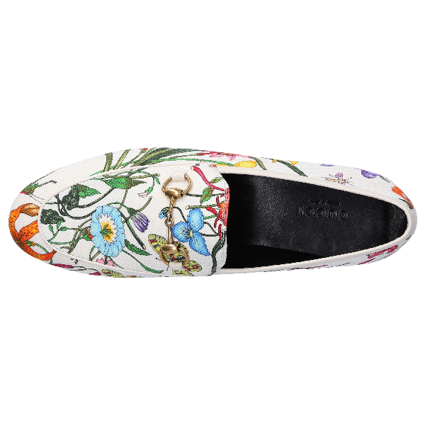 Gucci X Ken Scott Jordaan Floral Print Loafer In White | ModeSens