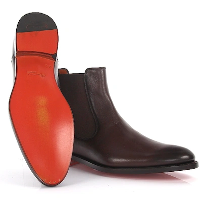 Shop Santoni Chelsea Boots 11033 In Brown