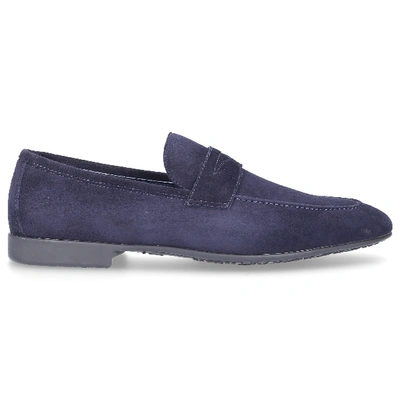 Shop Moreschi Loafers 042173 Suede In Blue