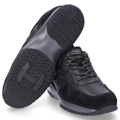 Shop Hogan Low-top Sneakers Interactive Calfskin Logo Black