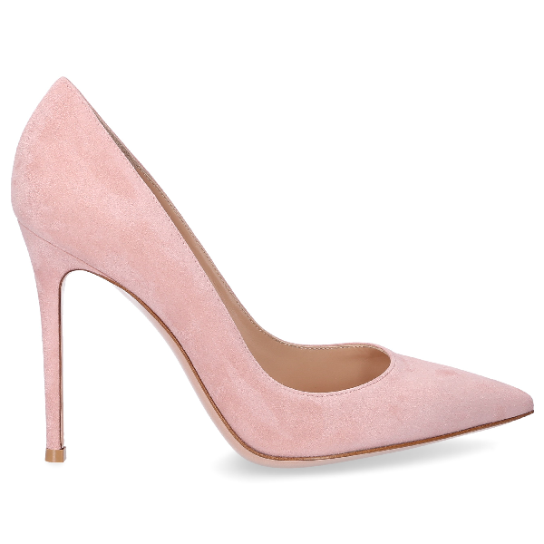 pink suede pumps