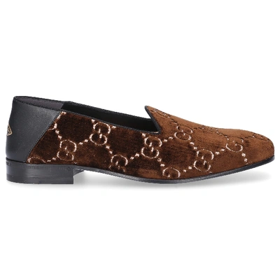 Shop Gucci Flat Shoes In Brown