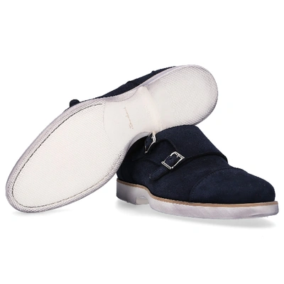 Shop Santoni Flat Shoes 16629 In Blue