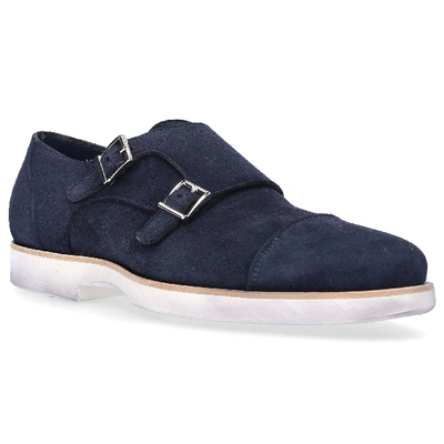 Shop Santoni Flat Shoes 16629 In Blue