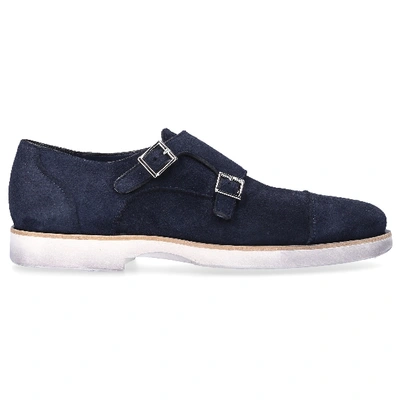Shop Santoni Flat Shoes 16629 In Blue