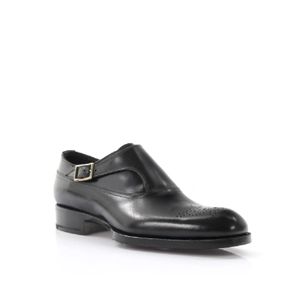 Shop Tom Ford Monk Shoes Edgar Calfskin In Black