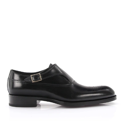 Shop Tom Ford Monk Shoes Edgar Calfskin In Black
