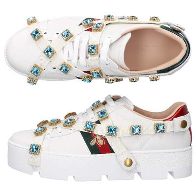 Shop Gucci Low-top Sneakers New Ace Sneaker In White