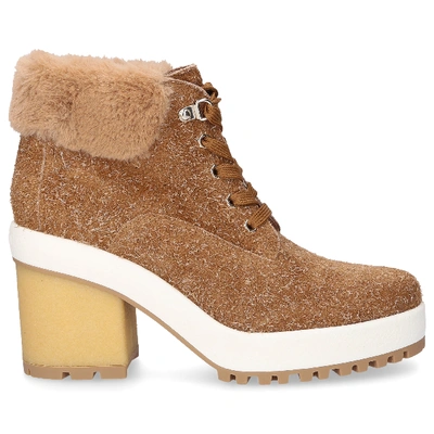Shop Hogan Ankle Boots H475 Suede In Beige