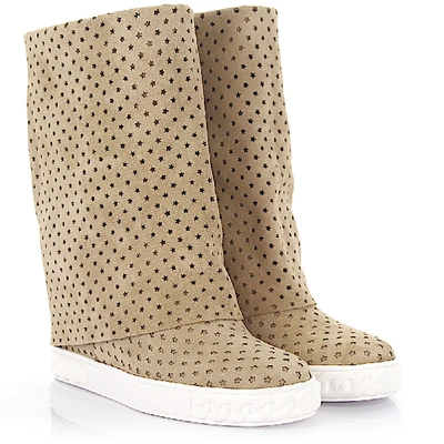 Shop Casadei High-top Sneakers In Beige