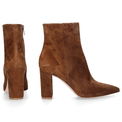 Shop Gianvito Rossi Ankle Boots Brown Piper 85