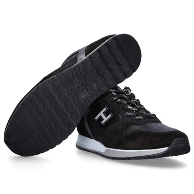 Shop Hogan Low-top Sneakers H321 Calfskin Logo Black