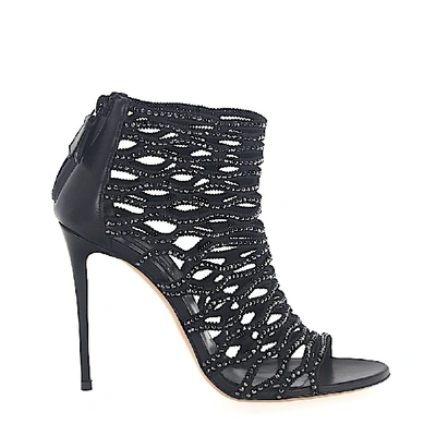 Shop Casadei Shaft Sandals In Black