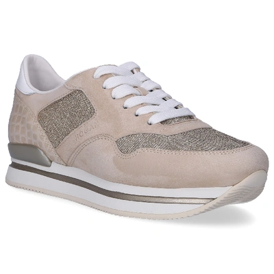 Shop Hogan Low-top Sneakers H222 In Beige