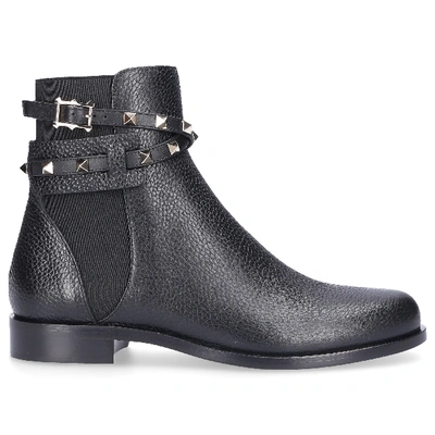 Shop Valentino Ankle Boots Black Beatle Strap