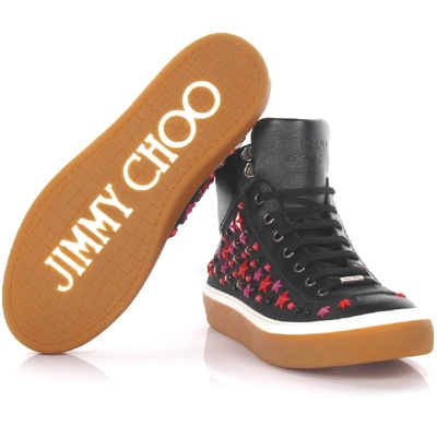 Shop Jimmy Choo Sneakers Red Argyle