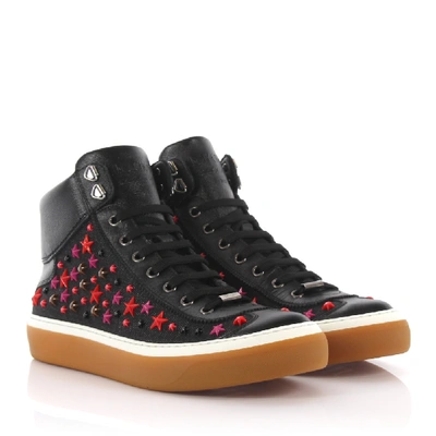 Shop Jimmy Choo Sneakers Red Argyle