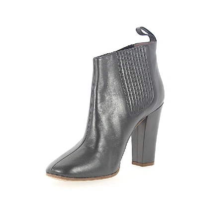 Shop Marc Jacobs Ankle Boots 684997 Smooth Leather Metallic Grey
