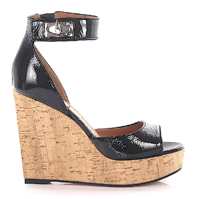 Shop Givenchy Sandals Patent Leather In Black