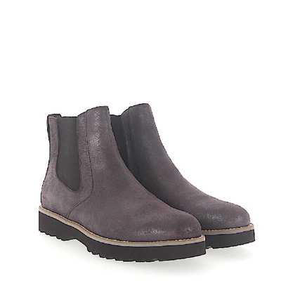 Shop Hogan Ankle Boots Calfskin Finished Bordeaux In Red
