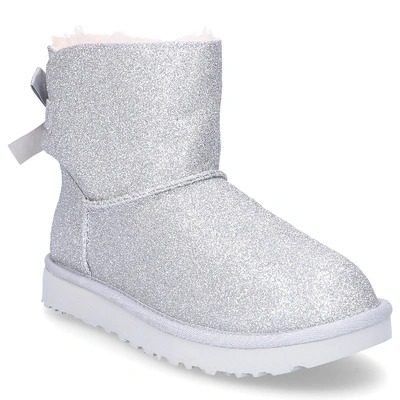 Ugg Women's Boots Mini Bailey Bow Sparkle In Silver | ModeSens