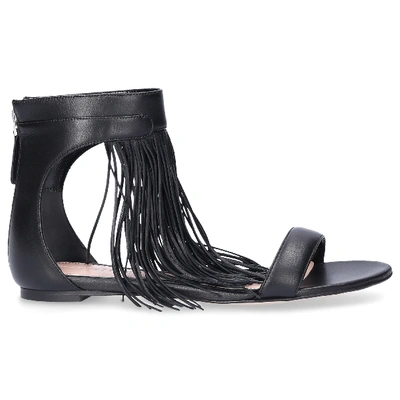 Shop Alexander Mcqueen Shaft Sandals Whs41 In Black