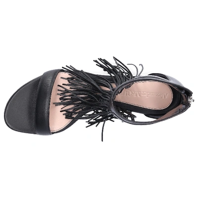 Shop Alexander Mcqueen Shaft Sandals Whs41 In Black