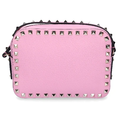 Shop Valentino Garavani Women Handbag Crossbody Bag Rockstud Small Leather Rivets Gold Logo Pink