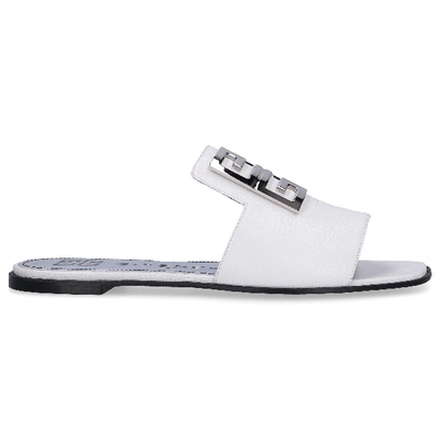 Shop Givenchy Sandals 4g Flat In White