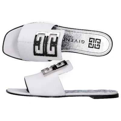 Shop Givenchy Sandals 4g Flat In White