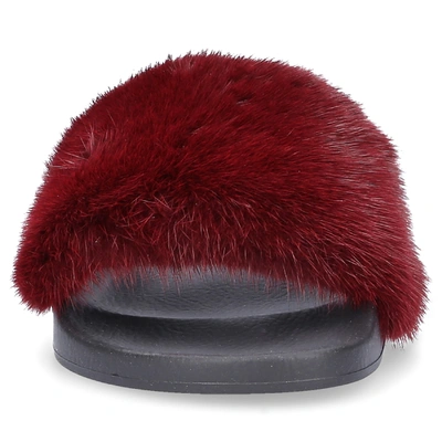 Shop Givenchy Mules Paris Mink Fur Rubber In Red