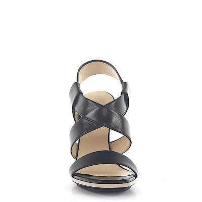 Shop Balenciaga Strappy Sandals Calfskin Black