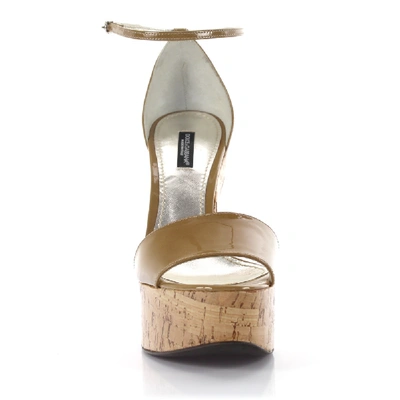 Shop Dolce & Gabbana Platform Sandals In Beige