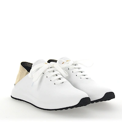 Shop Officine Creative Low-top Sneakers Calfskin Logo Gold White