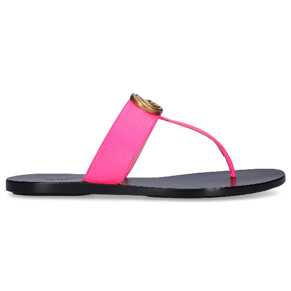 Gucci Leather Thong Sandal With Double 