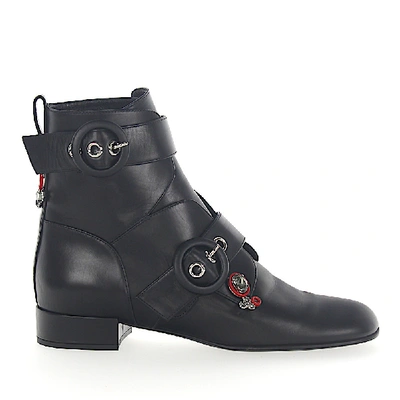 Shop Dior Ankle Boots Calfskin Gem Black
