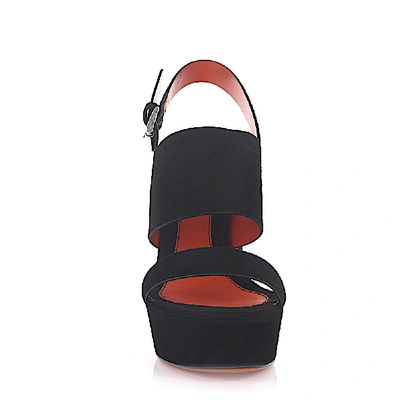 Shop Santoni Platform Sandals In Black