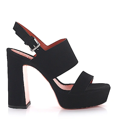 Shop Santoni Platform Sandals In Black