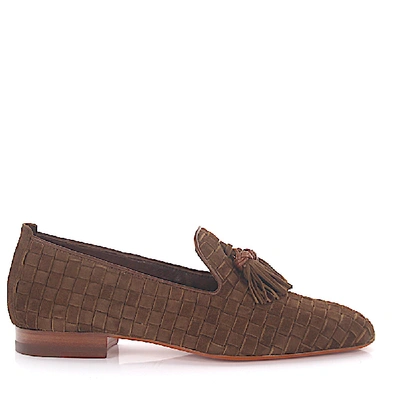 Shop Santoni Loafers In Brown