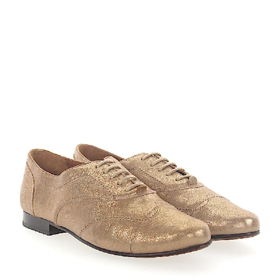 Shop Lanvin Lace Up Shoes In Gold