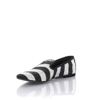 Shop Giuseppe Zanotti Slip On Shoes Textile Strass Black Silver