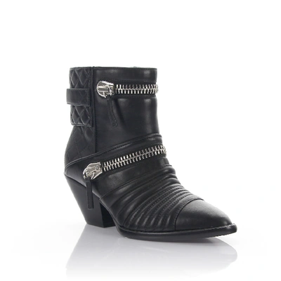 Shop Giuseppe Zanotti Ankle Boots Nappa Leather Decorative Zipper Black