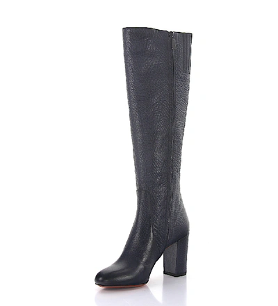 Shop Santoni Boots 56650 Calfskin Embossing Dark Grey
