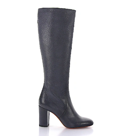 Shop Santoni Boots 56650 Calfskin Embossing Dark Grey