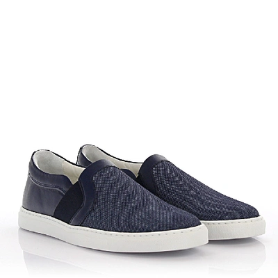 Shop Lanvin Slip-on Sneaker Leather Blue
