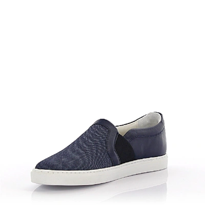 SLIP-ON SNEAKER LEDER BLAU