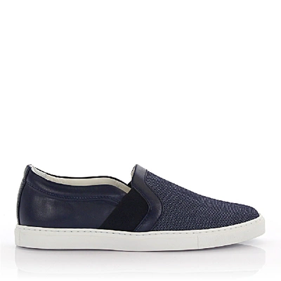 Shop Lanvin Slip-on Sneaker Leather Blue