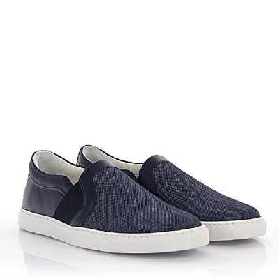 SLIP-ON SNEAKER LEDER BLAU